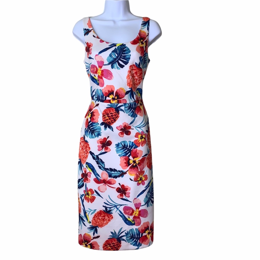 Betsey Johnson Dress Sheath Tropical Floral
